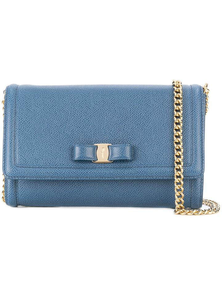 Salvatore Ferragamo - Vara Bow Shoulder Bag - Women - Leather - One Size, Blue, Leather