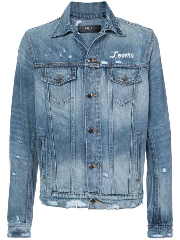 Amiri Faded Denim Jacket - Blue