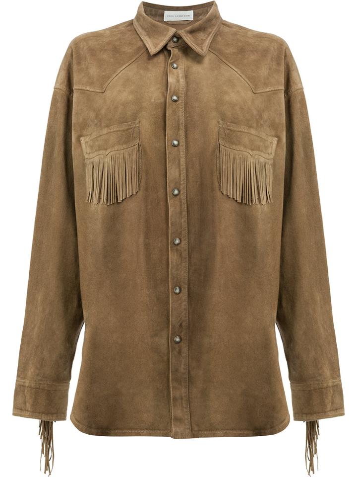 Faith Connexion Fringed Shirt - Brown