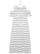 Elsy Gem Stud Embellished T-shirt Dress - White