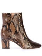 Veronica Beard Snakeskin Effect Ankle Boots - Brown