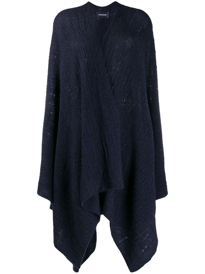 Zadig & Voltaire India Knit Poncho - Blue