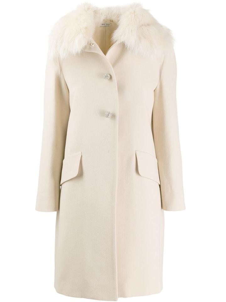 Miu Miu Oversized-collar Single-breasted Coat - Yellow