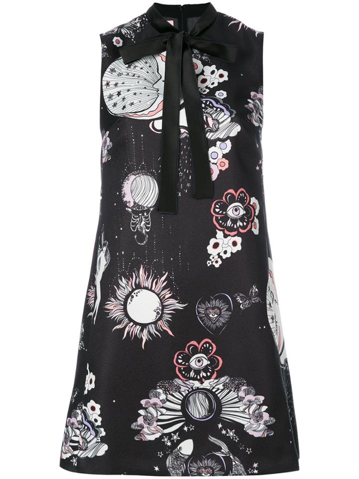 Giamba Abstract Print Mini Dress - Black