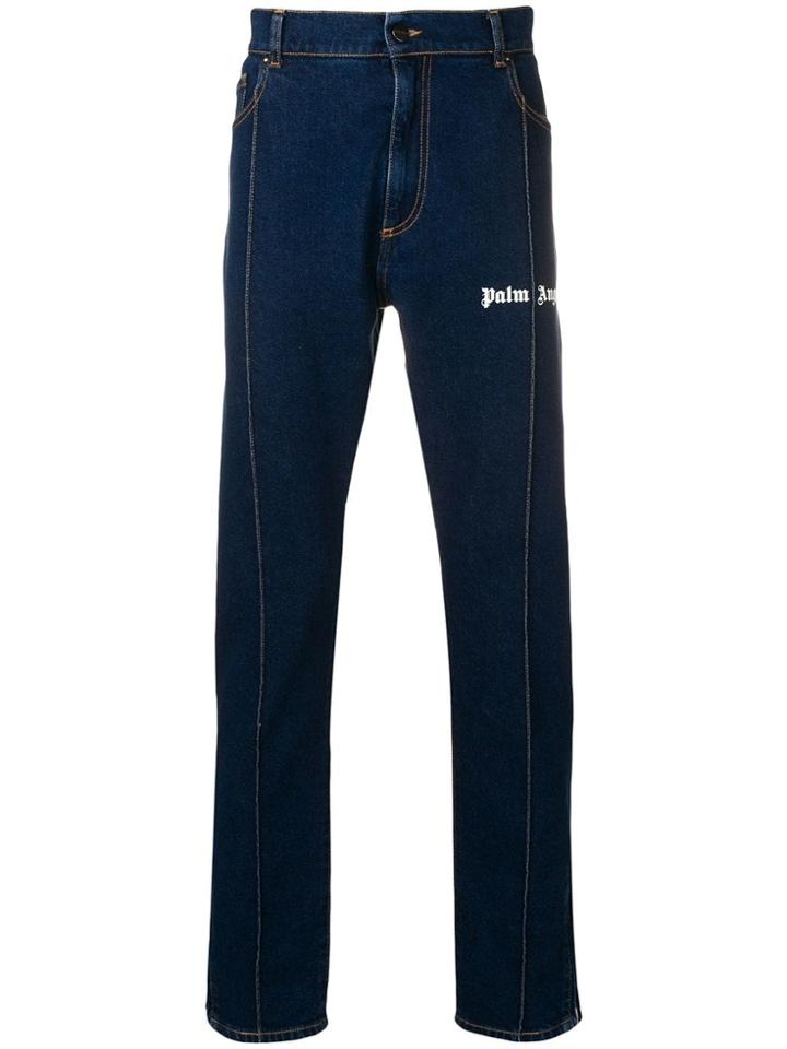 Palm Angels Straight-leg Logo Jeans - Blue