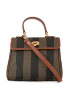 Fendi Pre-owned Pequin Stripe Shoulder Bag - Brown