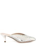 Loeffler Randall Sequin Pointed Mules - Silver