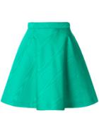 Msgm High-waisted Skater Skirt - Green