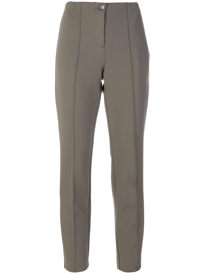 Cambio High Waisted Cropped Trousers - Grey