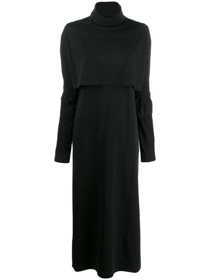 Mm6 Maison Margiela Roll Neck Jersey Maxi Dress - Black