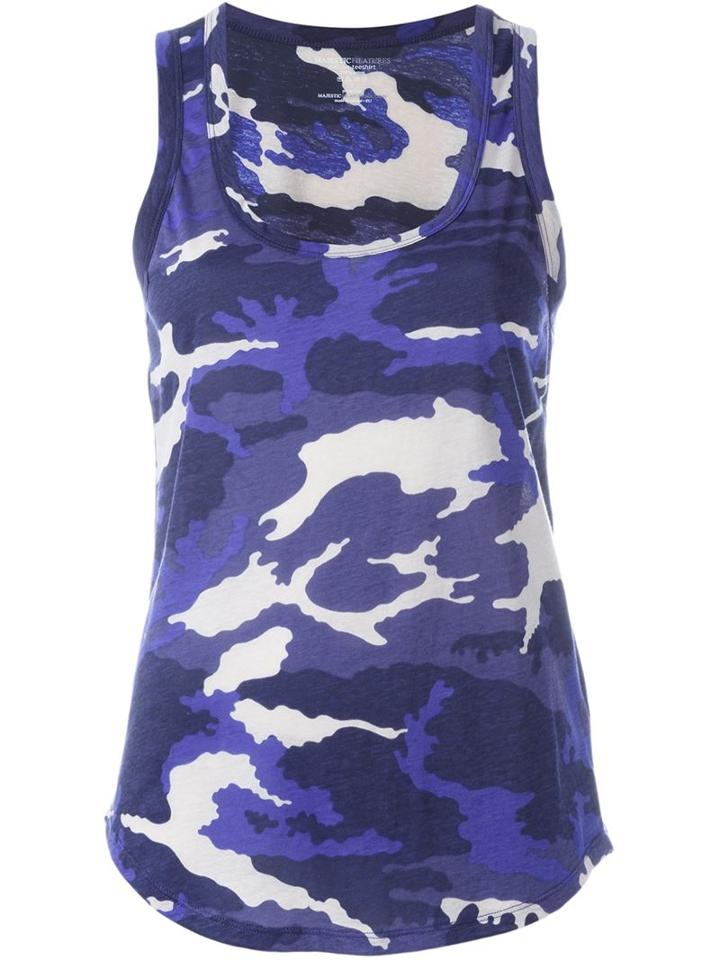 Majestic Filatures Camouflage Print Tank Top, Women's, Size: 3, Blue, Cotton