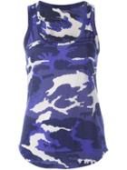 Majestic Filatures Camouflage Print Tank Top, Women's, Size: 3, Blue, Cotton