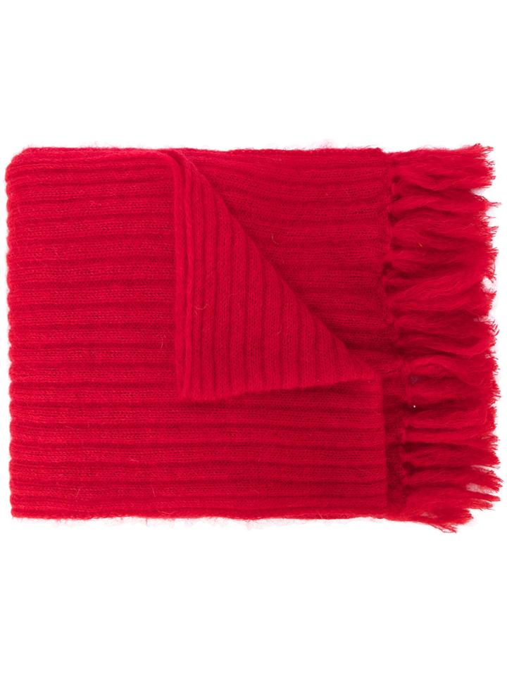Mp Massimo Piombo Fringed Scarf - Red