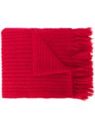 Mp Massimo Piombo Fringed Scarf - Red
