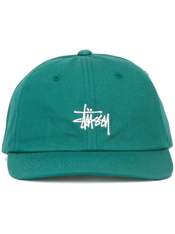 Stussy Basic Logo Cap, Men's, Green, Cotton