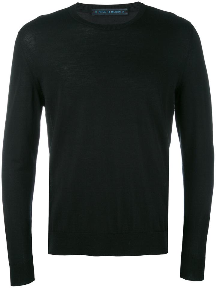 Kiton - Crew Neck Jumper - Men - Wool - Xl, Black, Wool