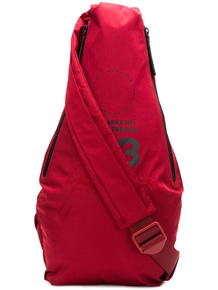 Y-3 Logo Printed Crossbody Backpack - Red