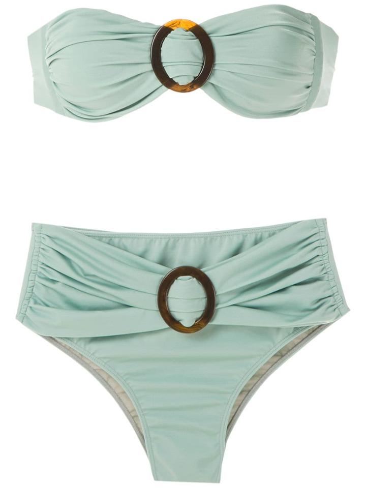 Brigitte Bikini Set With Buckle Details - Green