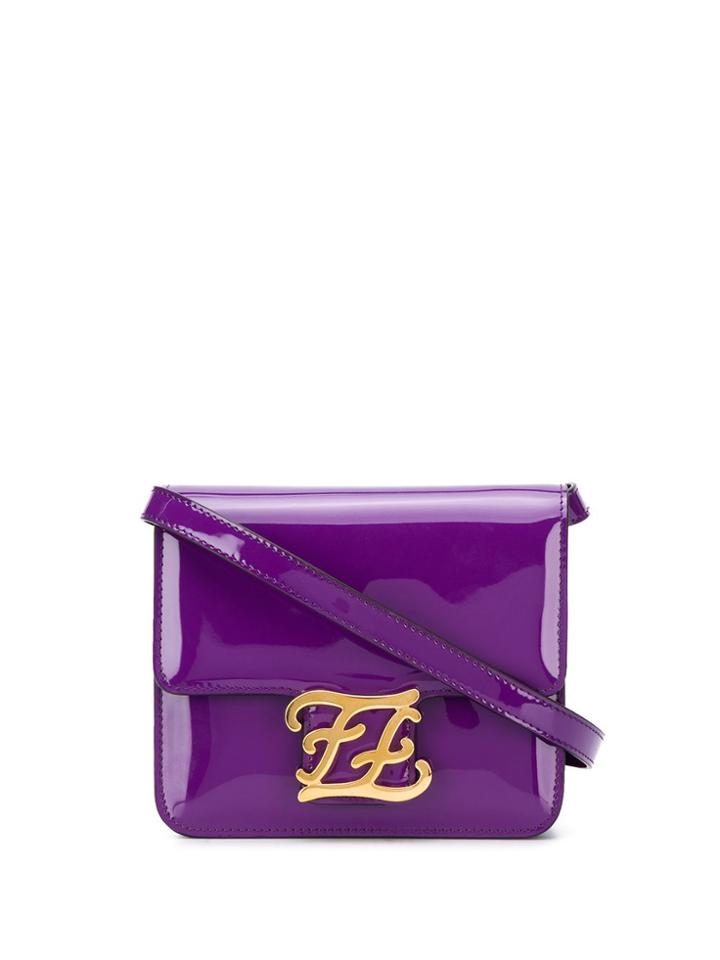 Fendi Ff Karligraphy Cross Body Bag - Purple