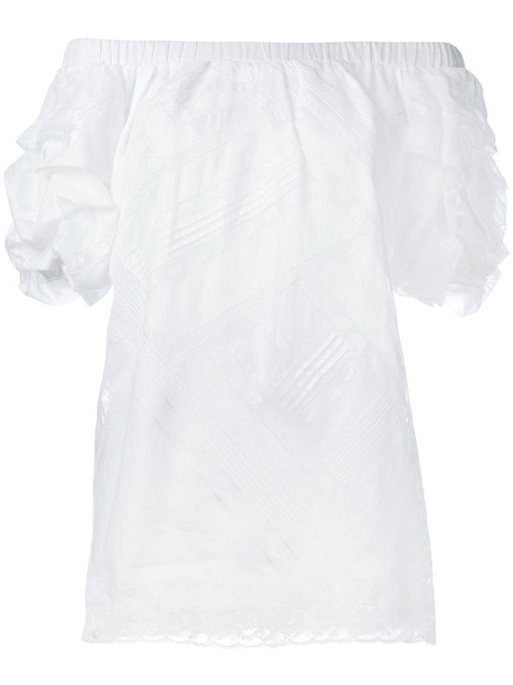 Ermanno Scervino Off-the-shoulder Top, Women's, Size: 40, White, Cotton