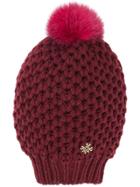 Mr & Mrs Italy Fur Pompom Knitted Beanie - Red