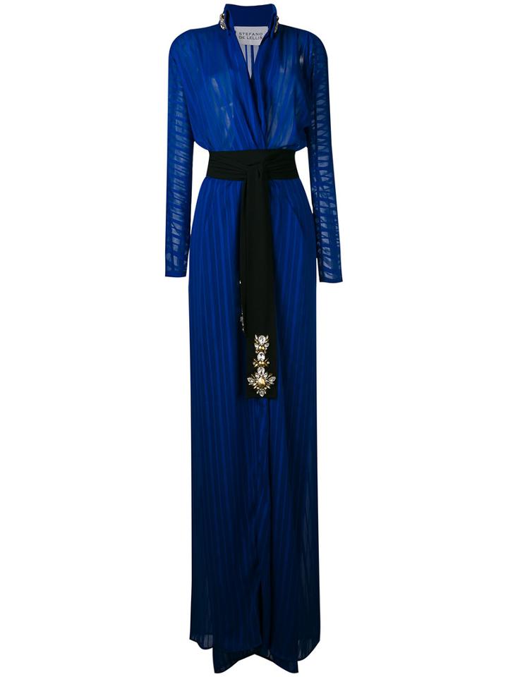 Stefano De Lellis - Embellished Shirt Dress - Women - Polyester - 42, Blue, Polyester