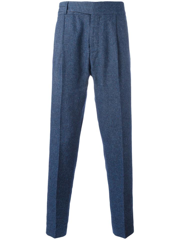 Al Duca D'aosta 1902 Tailored Trousers, Men's, Size: 48, Blue, Linen/flax/wool/polyamide/silk