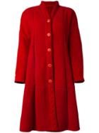 Gianfranco Ferre Vintage Oversized Faux Fur Coat, Women's, Size: 42, Red