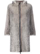 Brunello Cucinelli Three-quarters Zipped Coat, Women's, Size: 38, Nude/neutrals, Acetate/silk/sheep Skin/shearling