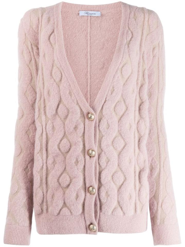Blumarine Textured Pattern Cardigan - Pink
