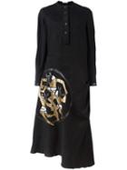 J.w.anderson Anubis Print Shirt Dress, Women's, Size: 8, Black, Cotton/linen/flax