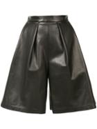 Novis - Flared Shorts - Women - Silk/nappa Leather - 2, Black, Silk/nappa Leather
