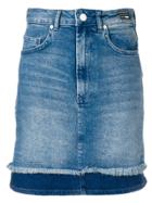 Versace Jeans Contrast Hem Denim Skirt - Blue