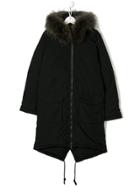 Douuod Kids Hooded Zipped Coat - Black