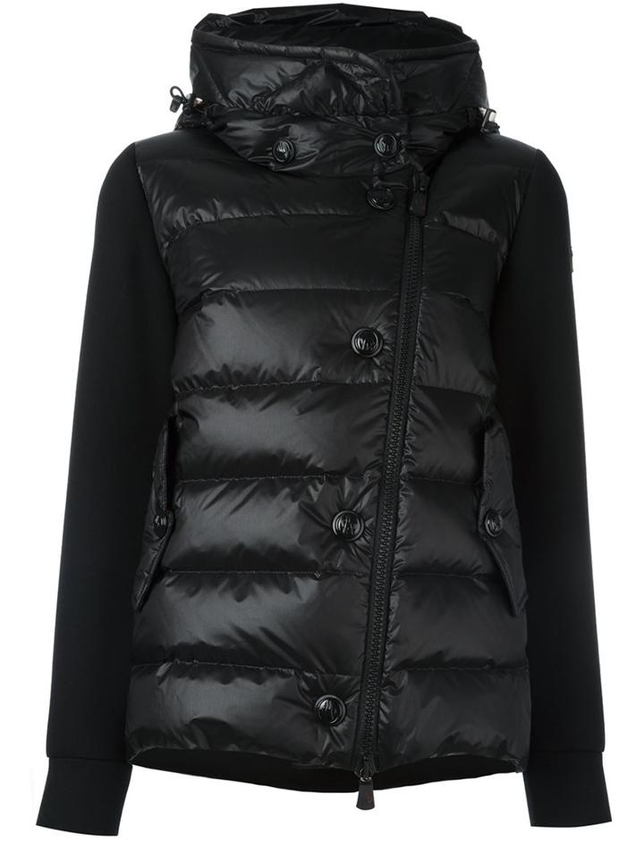 Moncler Grenoble Funnel Neck Padded Jacket, Women's, Size: Large, Black, Polyester/modal/polyamide/feather Down
