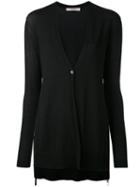 Dorothee Schumacher - Slit Sides V-neck Cardigan - Women - Silk/virgin Wool - 2, Blue, Silk/virgin Wool