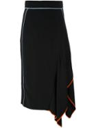 Peter Pilotto Asymmetrical Midi Skirt, Women's, Size: 10, Black, Spandex/elastane/acetate/viscose