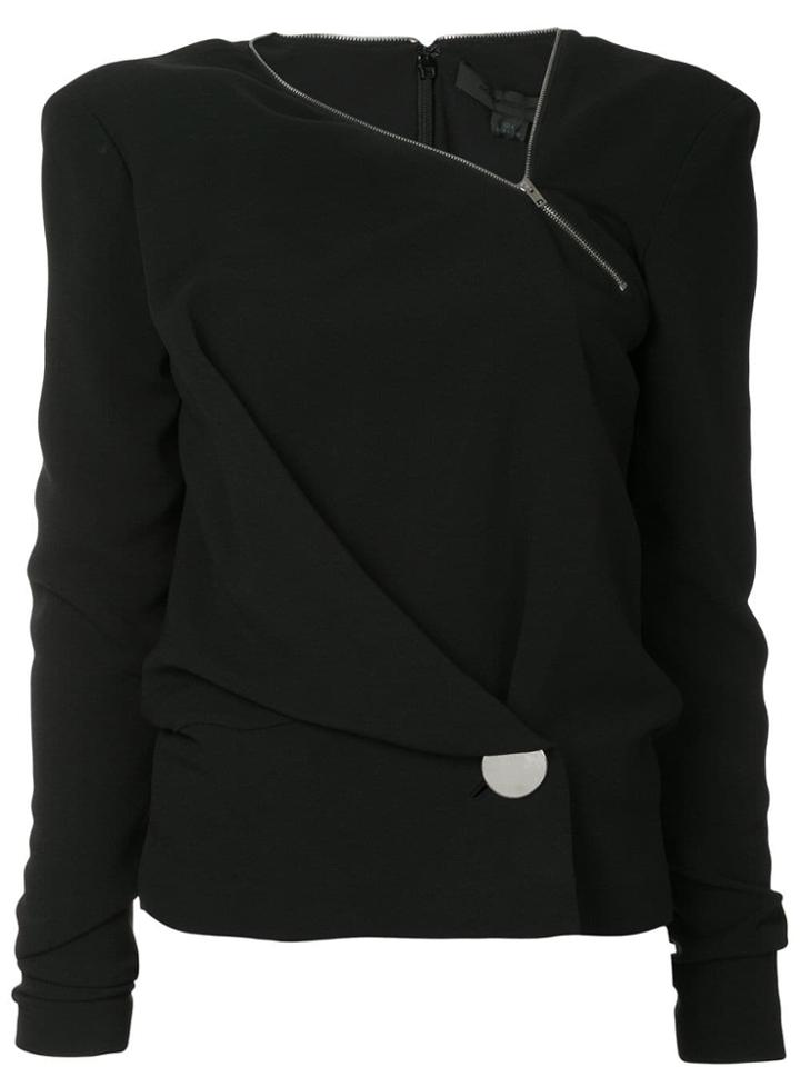 Alexander Wang Crepe Wrap Top - Black