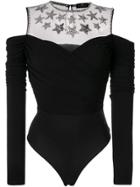 Elisabetta Franchi Embellished Stars Bodie - Black