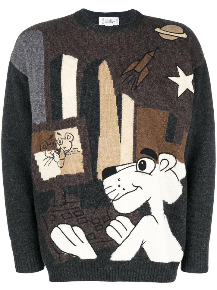 Jc De Castelbajac Vintage Pink Panther Jumper - Brown