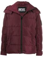 Diesel Zipped Hooded Jacket - Red