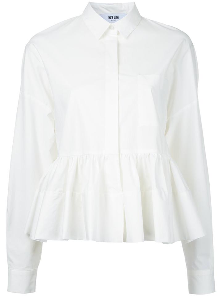 Msgm Flared Hem Shirt - Black