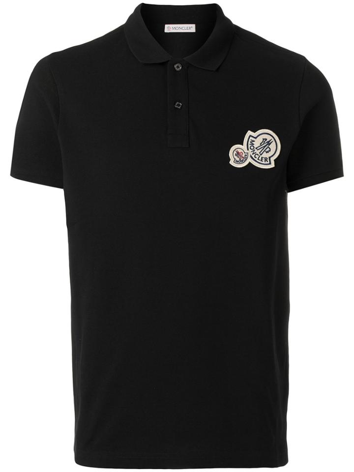 Moncler Logo Polo Top - Black