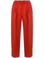 Forte Forte Elasticated Waist Cropped Trousers - Red
