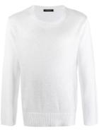 Unconditional Metallic Look Knitted Jumper - White