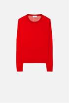 Ami Alexandre Mattiussi Crew Neck Sweater, Men's, Size: Small, Red, Wool