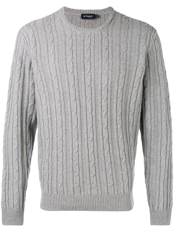 Hackett Cable Knit Sweater - Grey