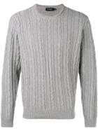 Hackett Cable Knit Sweater - Grey