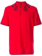 Blackbarrett Skull Print Polo Shirt - Red
