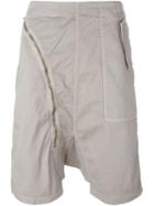 Rick Owens Drkshdw Asymmetric Zip Shorts, Men's, Size: S, Nude/neutrals, Cotton/spandex/elastane